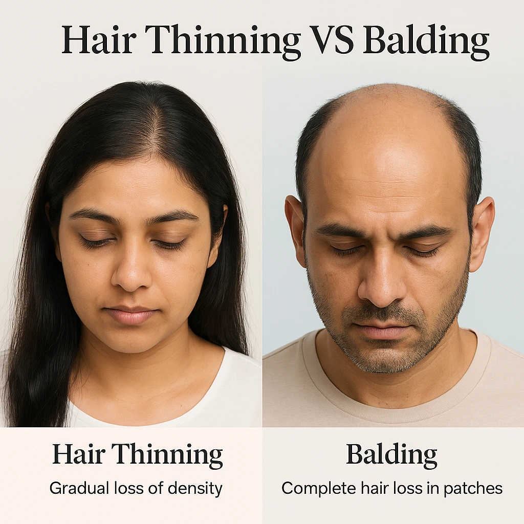 Hair thinning vs Balding