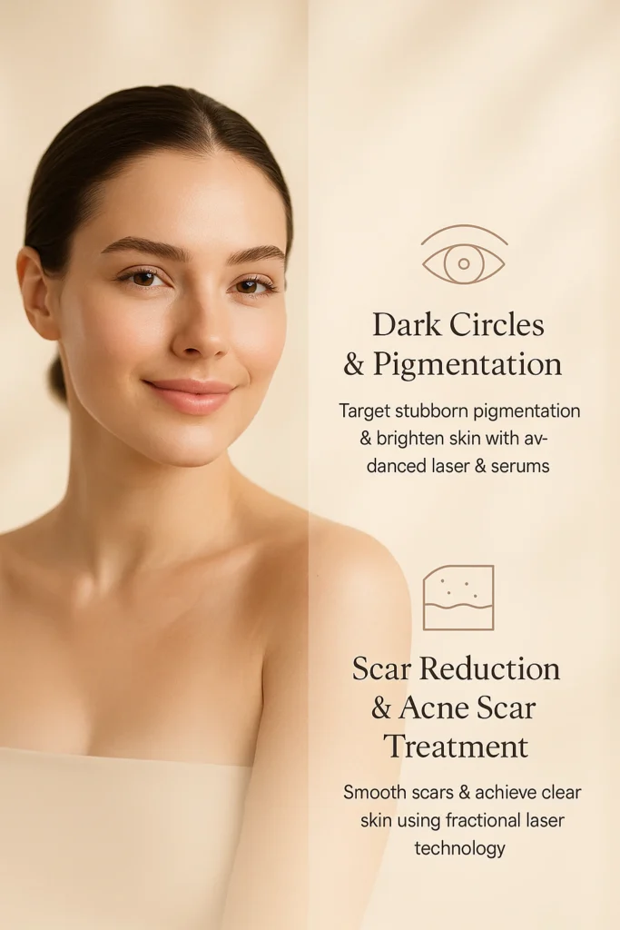 dark circle pigmentation and scar reduction