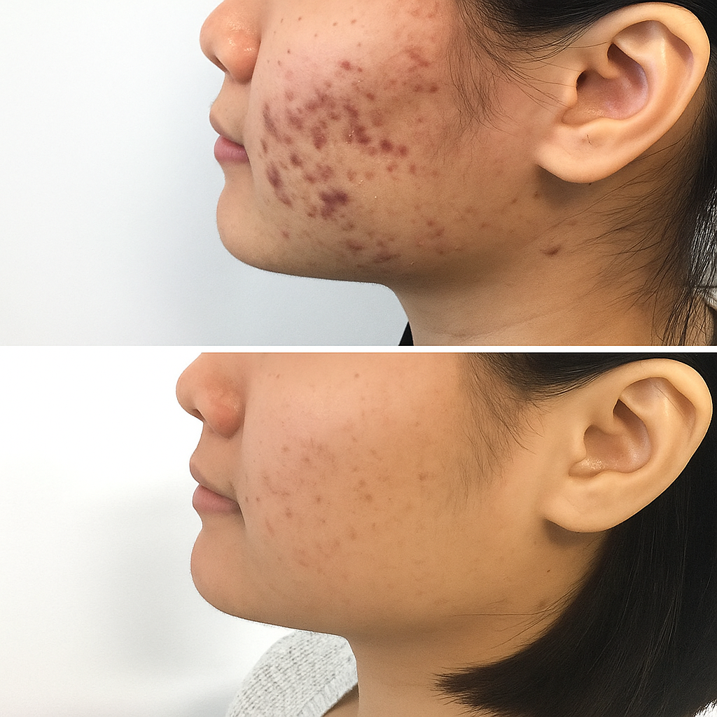 before after acne treatment