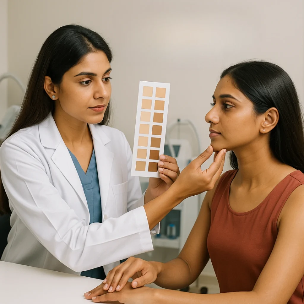 how to check skin colour professionally