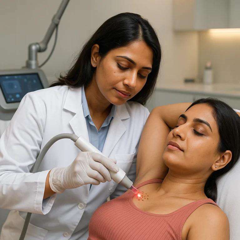 removal of skin tag via laser