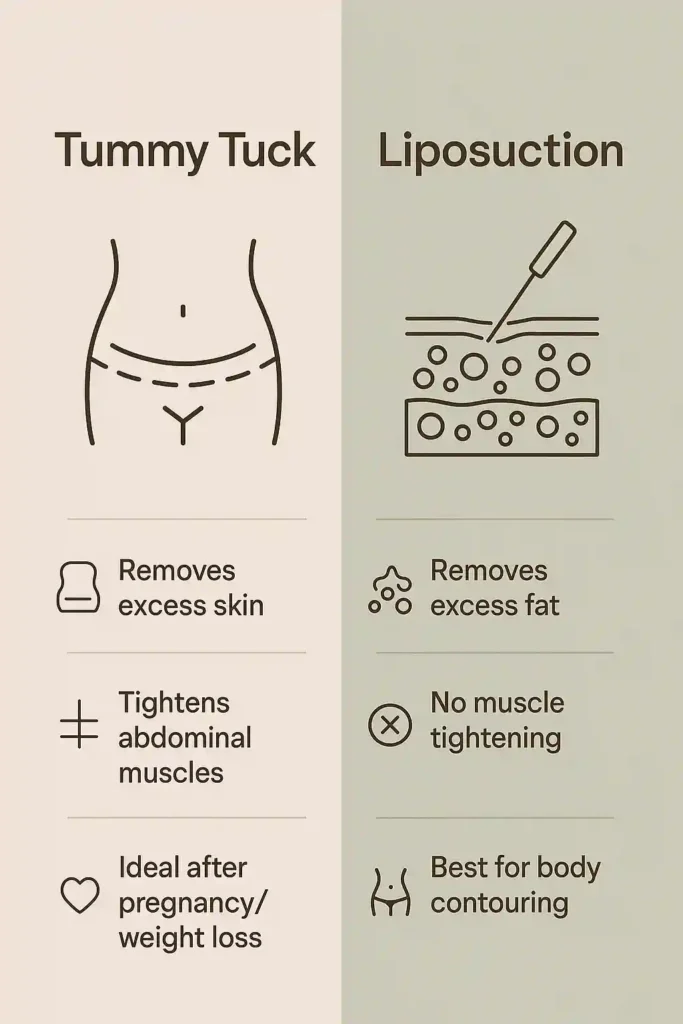 tummy tuck vs. liposuction key differences