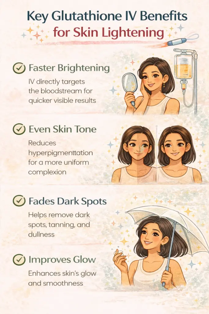 Key Glutathione IV Benefits for Skin Lightening