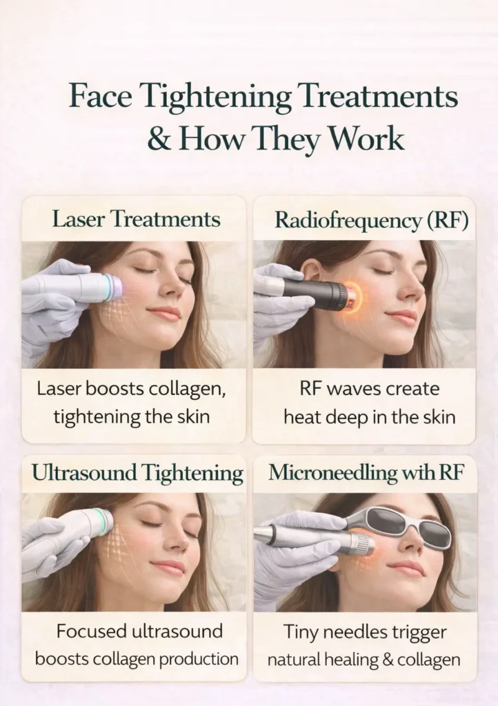 face tightening treatments types & how they work