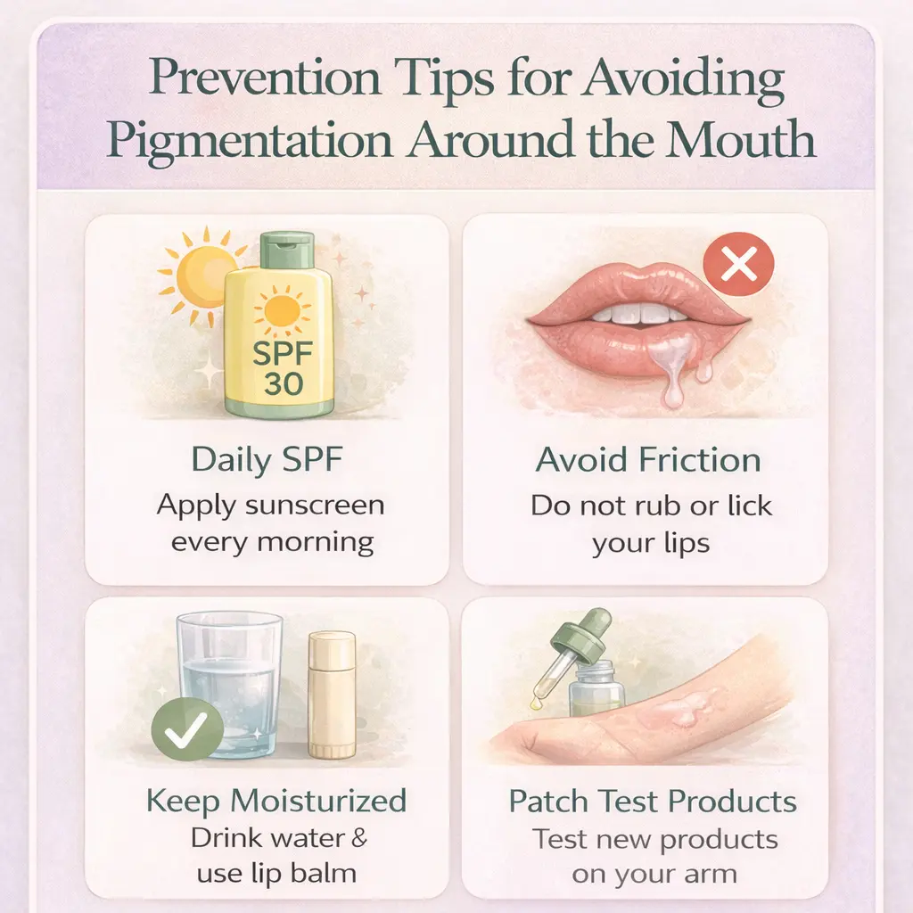 prevention tips for avoiding pigmentation around the mouth