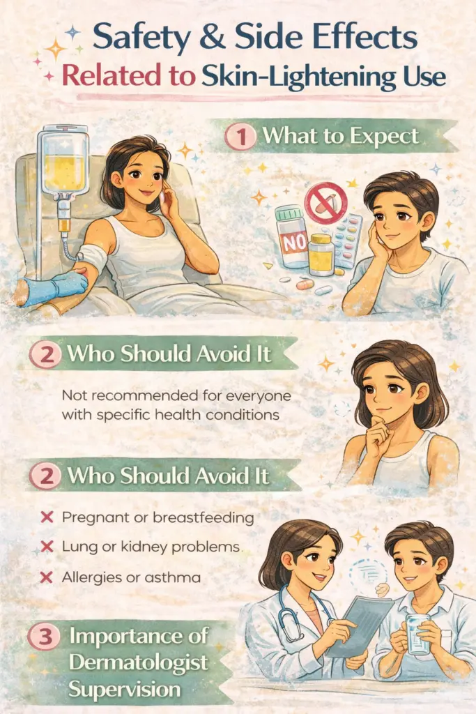 safety & side effects related to skin-lightening use