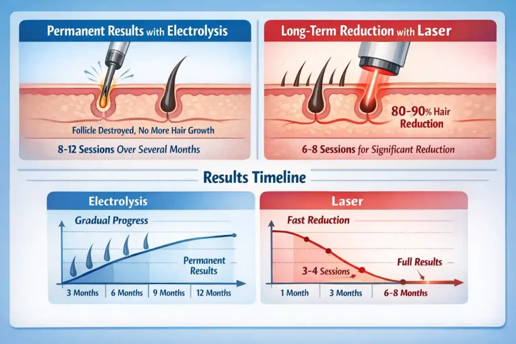 effectiveness of electrolysis and laser hair removal