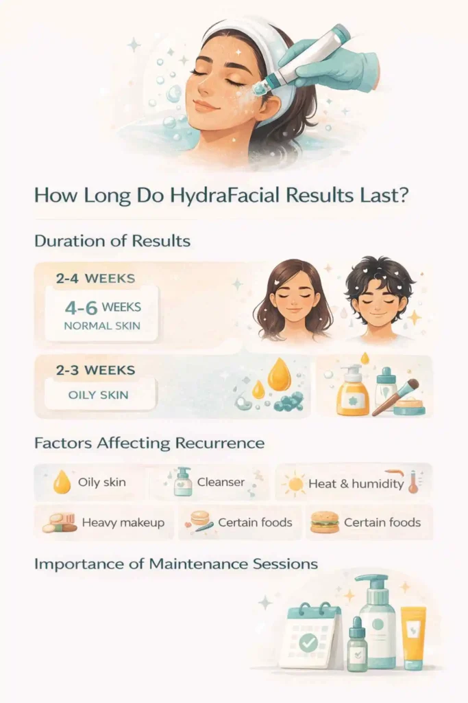 how long do blackhead removal results from hydrafacial last