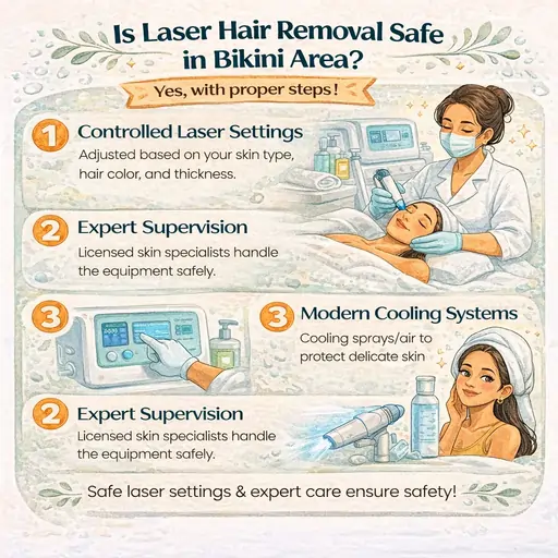 is laser hair removal safe in bikini area