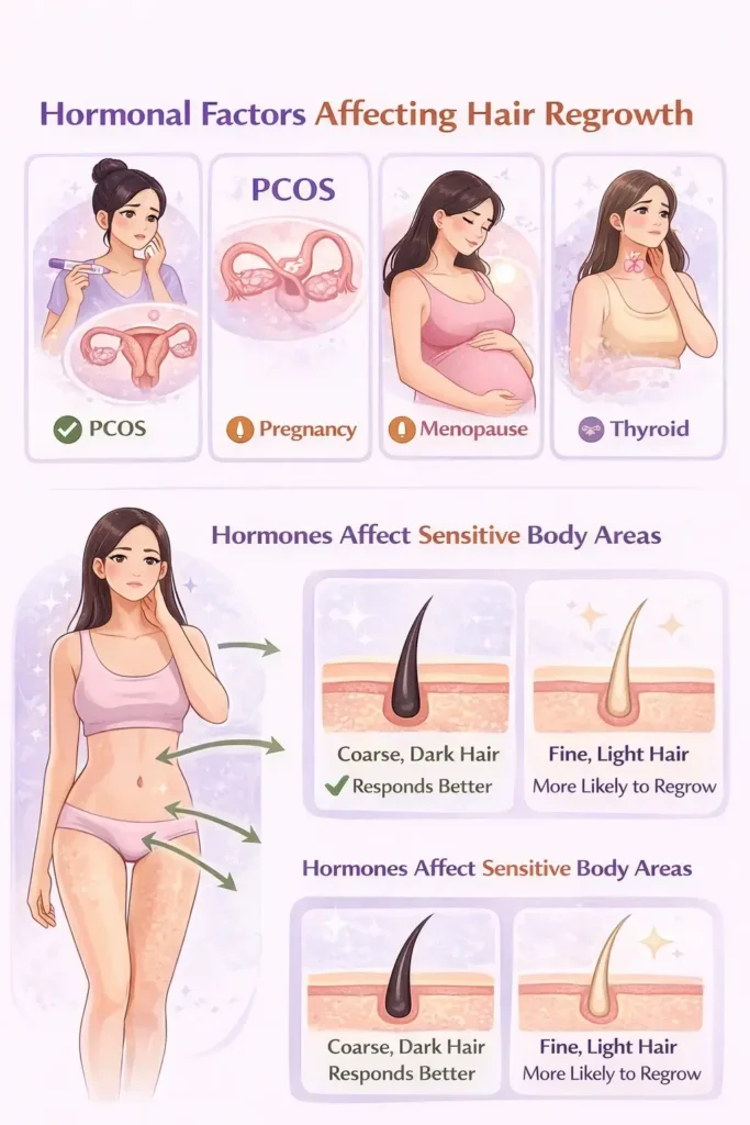 who may notice faster hair regrowth after stopping laser hair removal