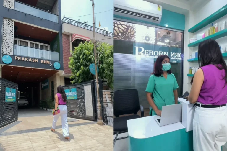 Reborn Skin & Hair Clinic Bapu Nagar Jaipur - Building Entrance and Interior Reception of Top Dermatologist in Jaipur