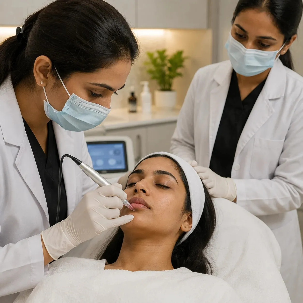 Lip Micropigmentation in Jaipur: Lip Tint and Blush procedure.